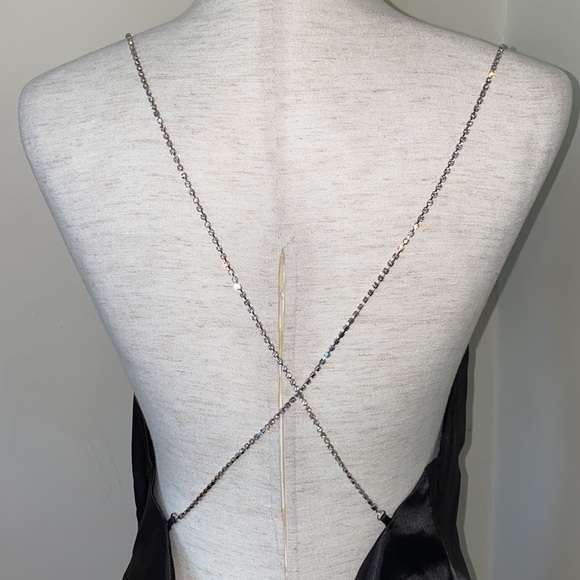 Et Clet black top with faux rhinestone straps size L NWT - Picture 5 of 8
